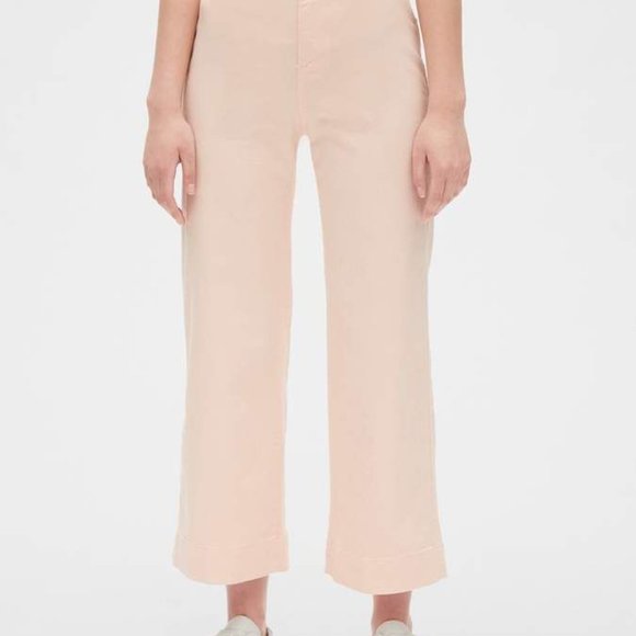 GAP High rise Wide-leg crop jeans in blush pink - Picture 1 of 5